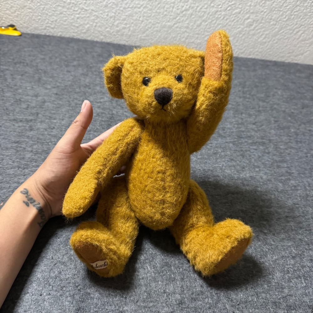 Bukowski Design Sweden Barbara Bukowski Jointed Teddy Bear Gold Plush 9.5"